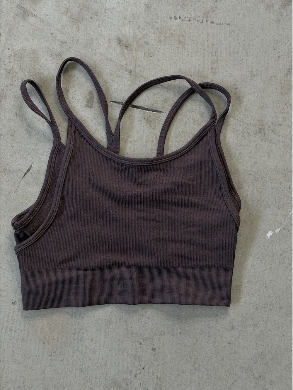 Active Life / Ribbed Double Layer Sports Bra / Brown
